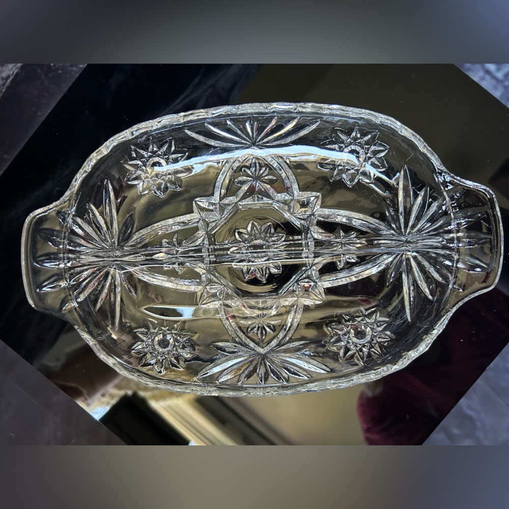 Anchor Hocking “Star of David” Divided Relish Dish